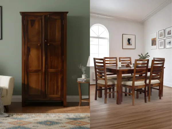 Alexa Dining + Belle Wardrobe Combo 6 Seater